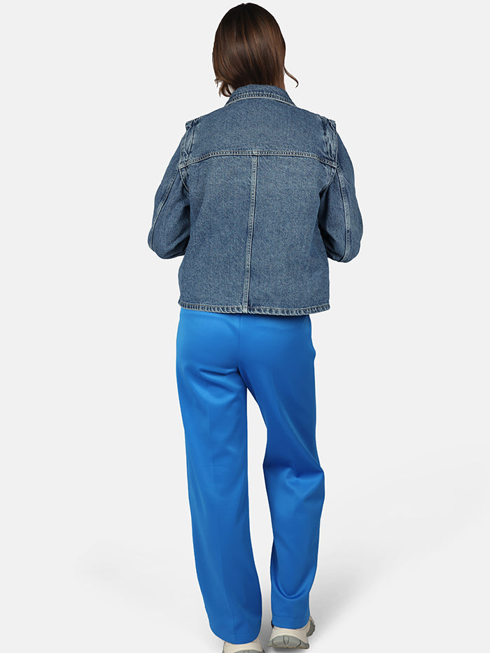 City Jeansjacke mit Stehkragen